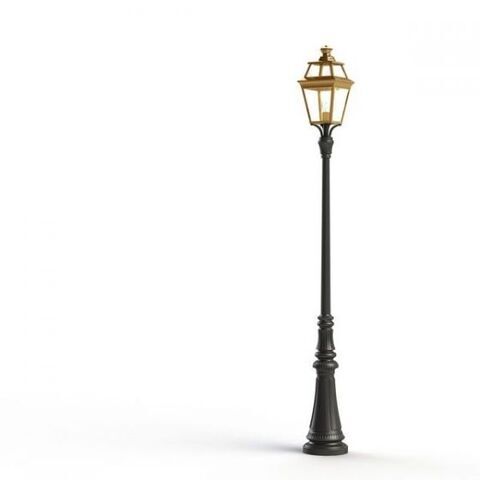 Hohe Gartenleuchte mit Laternenkopf aus Messing – Place des Vosges 3 Nr. 06 | Roger Pradier